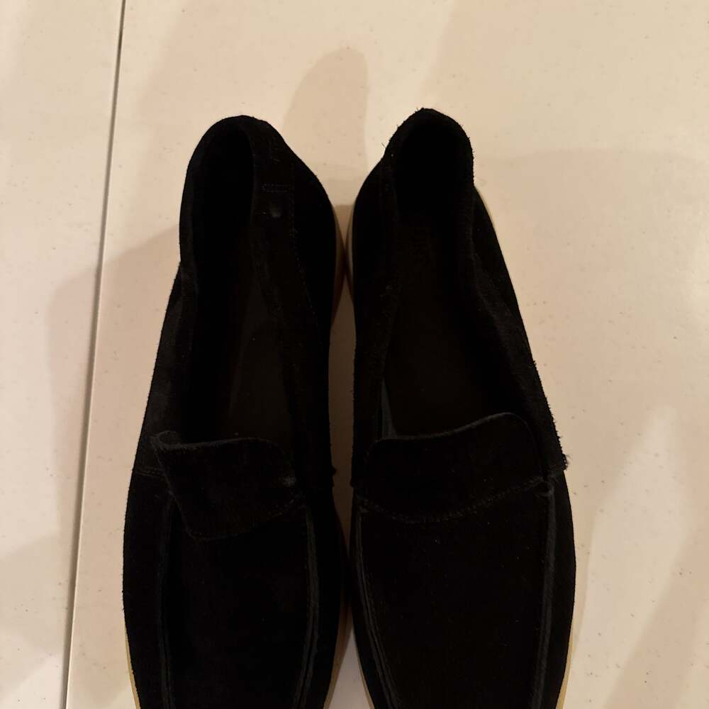 Black Suede Slip-On Loafers